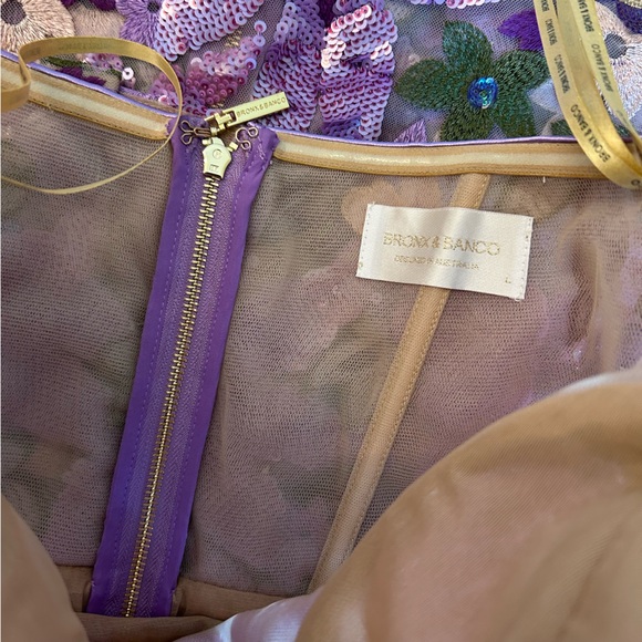 BEST Bronx and Banco Dahlia Lilac Maxi Dress Gown Purple Lavander Sequin Party - Picture 5 of 10